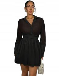 Shein Ruha Mini Hosszú Ujjú Gallérral Xs