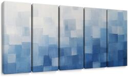 Dovido Tablou 5-piese abstracție albastră în forme - 100x50