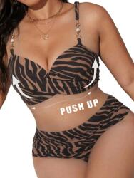 Shein Leopárdmintás Bikini Szett Merevített Kosárral 3XL