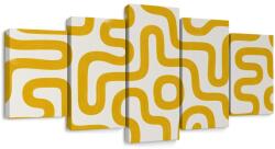 Dovido Tablou 5-piese linii abstracte galbene - 200x100