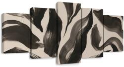 Dovido Tablou 5-piese tușe abstracte de pensulă - 200x100