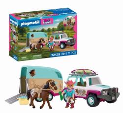Playmobil - Jucarie de rol Masina cu remorca pentru transportat cai (PM72129)