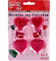  Graziano 4 db-os szív alakú muffin dekorációs forma szett (8011684026011)