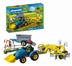 Playmobil - Jucarie de rol Tractor mic cu grebla pentru adunat fan (PM72163)