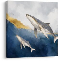 Dovido Tablou pereche de balene în oceanul albastru - 30x30