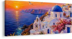 Dovido Tablou căsuțe grecești la amurg - 80x40