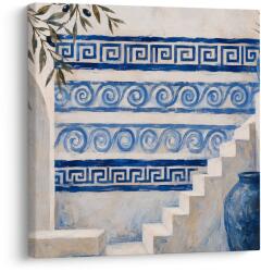 Dovido Tablou trepte mediteraneene cu ornamente albastre - 30x30