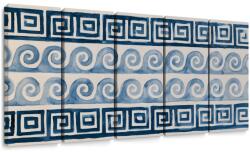 Dovido Tablou 5-piese spirale albastre și ornamente - 100x50