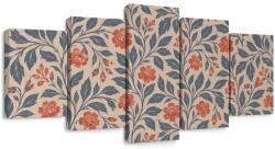 Dovido Tablou 5-piese model floral cu frunze - 200x100