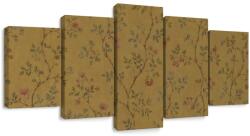 Dovido Tablou 5-piese rămurele florale pe ocru - 200x100
