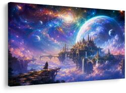 Dovido Tablou oraș fantastic printre planete - 30x20
