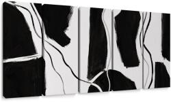 Dovido Tablou 5-piese linii abstracte alb-negru - 200x100