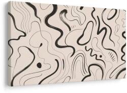 Dovido Tablou curgere abstractă a liniilor negre - 30x20