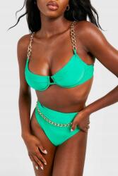 Boohoo KC83305 Boohoo Zöld Bikinialsó Arany Lánc (18) Xs