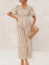 Shein FC26207 Shein Csíkos Fodros Nyári Kismama Overál (27) L