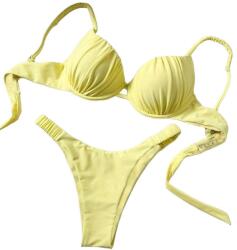 Shein Sárga Bikini Megkötővel És Merevítőkkel Xs