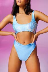 Boohoo KC53222 Boohoo Kék Kivágású Fürdőruha (18) XXL