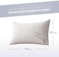 CEDA HOME Perna cu spuma cu memorie maruntita TENCEL CONFORT, 50X70cm, Husa detasabila si lavabila din fibre Tencel, Fermitate/Inaltime reglabila