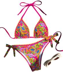 Shein Kétrészes Kötött Bikini Színes Nyomtatással L