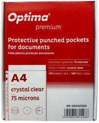 Optima File protectie cristal, A4, 75 microni, 100 buc/set, OPTIMA Premium (OP-503107500)