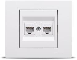 OVIVO Priza date dubla RJ45 Cat6 Grano alb (EL0044284)