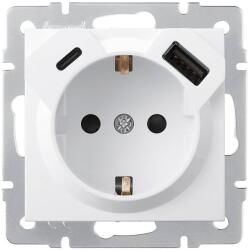 LEZARD Priza cu impamantare USB si Type C alba Vesna (EL0090469)