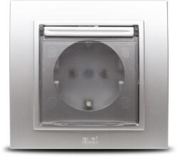 Elbi Priza Schuko cu capac 16A gri metalizat Zena (EL0011950)