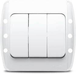 Elbi Intrerupator triplu 10A alb Zirve (EL0006813)