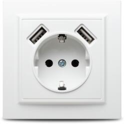 Novelite Priza Schuko cu doua USB incarcare 21A alba incastrata (EL0040732)