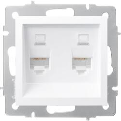LEZARD Priza date dubla RJ45 Cat6e alba Vesna (EL0090468)