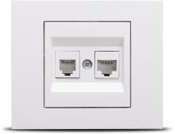 OVIVO Priza date RJ45 Cat6 si telefon alb Grano (EL0044285)