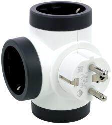 Legrand Adaptor triplu rotativ 3 prize laterale 16A alb gri (EL0089368)