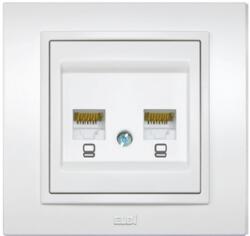 Elbi Priza date dubla 2xRJ45 Cat6e alba Zena (EL0017985)