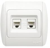 Elbi priza date dubla 2xrj45 cat6e utp alba zirve (EL0017073)
