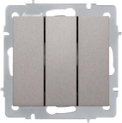 LEZARD intrerupator triplu 10a gri deschis vesna (EL0090514)
