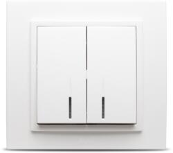 Elbi Comutator dublu cu LED alb Zena 10A (EL0011925)