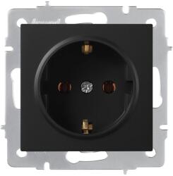 LEZARD Priza schuko 16A neagra Vesna cu obturatoare (EL0090482)