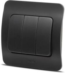 Elbi Intrerupator triplu 10A negru mat Jazz (EL0072905)
