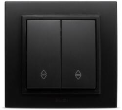 Elbi Intrerupator dublu cap-scara 10A, negru mat, Zena (EL0070980)
