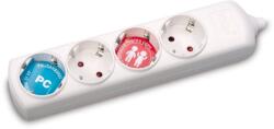 Inlet Grup 4 prize cu contact de protectie alb (EL0037353)