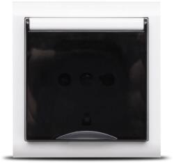 OVIVO Priza Schuko cu capac si protectie copii 16A alba Nivo (EL0044362)