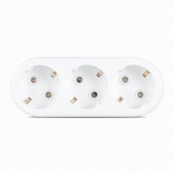 IPEE ATI Triplu stecher ceramic cu impamantare 3 locasuri alb (EL0010913)