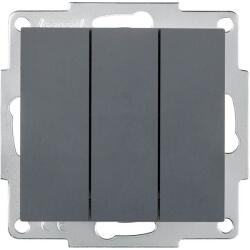 LEZARD Intrerupator triplu 10A gri grafit Vesna (EL0090496)