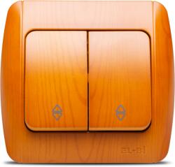 Elbi Intrerupator dublu cap-scara 10A, stejar, Zirve (EL0000269)