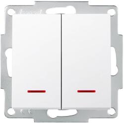 LEZARD Intrerupator dublu cu iluminare Vesna alb 10A (EL0090452)