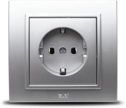 Elbi Priza Schuko 16A gri metalizat Zena (EL0012004)