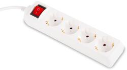 Inlet prelungitor 5m 4 prize cu intrerupator alb (EL0074701)