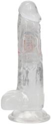 RealRock by Shots LED Vibrating Straight Cock with Balls - 7 / 18 cm - Transparent Vibrator