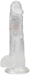 RealRock by Shots LED Vibrating Straight Cock with Balls - 8 / 20 cm - Transparent Vibrator