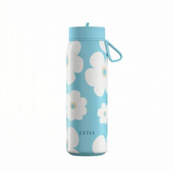 Estia Home Art Pulse Save The Aegean Sticlă Termos Reciclabilă Oțel Inoxidabil Fără BPA 500ml Blue Daisy 01-42646 (01-42646)